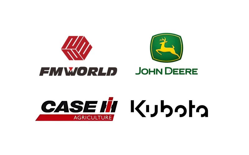  FMWorld၊ John Deere၊ Case IH နှင့် Kubota အပါအဝင် စိုက်ပျိုးရေးစက်ပစ္စည်းထုတ်လုပ်သူအမှတ်တံဆိပ်များ စုစည်းမှု။
